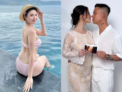 Mỹ nhân VTV khoe bụng bầu 7 tháng với chồng thạc sĩ, xưa đẹp "đốt mắt" với bikini giờ bầu kín bưng vẫn quyến rũ