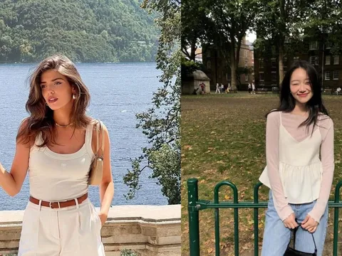 Áo hai dây trắng tiếp tục được yêu thích hè này vì quá dễ mặc và không bao giờ lỗi mốt