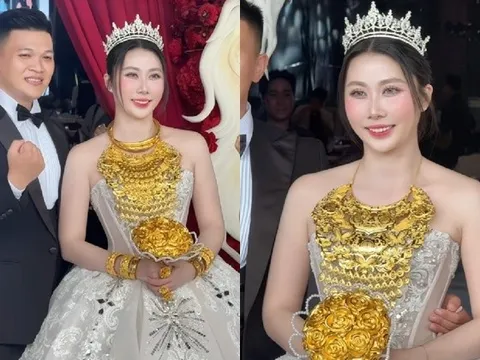 Cô dâu Vĩnh Long gây sốt với bó hoa cưới bằng vàng, dân mạng trầm trồ không ngớt
