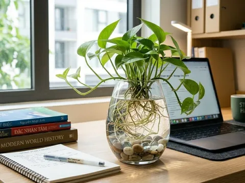 Vì sao nhiều phụ huynh đặt chậu trầu bà trên bàn học của con?