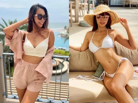 Mỹ nhân Hà thành diện bikini khoe dáng đẹp mê hoặc, U45 viên mãn bên chồng Tây, 2 con lai xinh như thiên thần