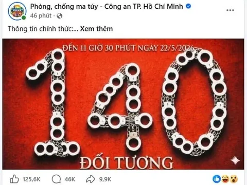Chuyên án gây “bão” MXH, fanpage Phòng, chống ma túy - Công an TP.HCM tăng thêm 217.000 người theo dõi
