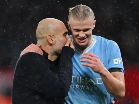 Thái độ của Haaland khi Pep Guardiola chia tay Man City