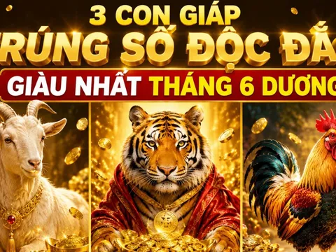 3 con giáp Trúng Số Độc Đắc, giàu nhất tháng 6 dương