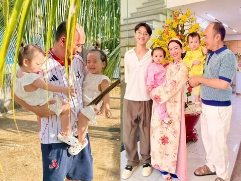 Tiến Luật đưa cặp song sinh về quê Thu Trang thăm vườn rộng thênh thang, Jolie và Jency cười tít mắt cực đáng yêu