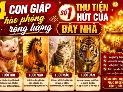 4 con giáp hào phóng rộng lượng, số 1 thu Tiền hút của đầy nhà