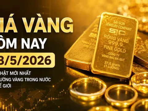 Bảng giá vàng 9999 24K 18K SJC DOJI PNJ hôm nay 28/5/2026