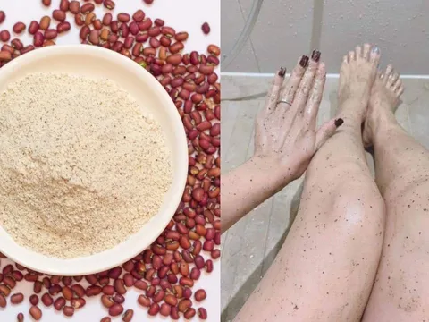 Cách tắm bằng bột đậu đỏ giúp da trắng hồng, mịn mượt