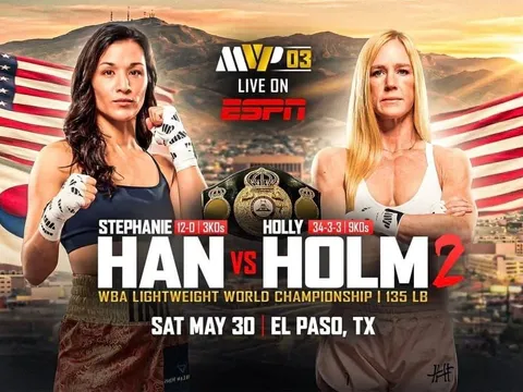 Lịch thi đấu và cách xem trực tiếp sự kiện quyền anh Stephanie Han vs Holly Holm 2