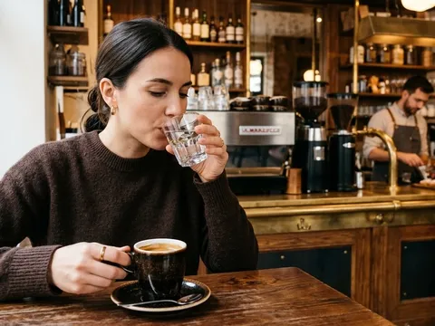 Vì sao nhiều quán cà phê luôn cho một ly nước lọc đi kèm?