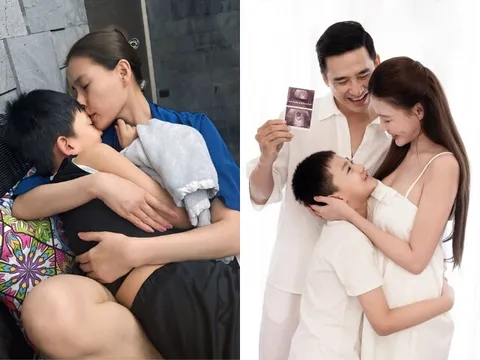 Quý tử quốc tịch Mỹ của Thúy Diễm và Lương Thế Thành không tin mẹ mang bầu, muốn có em trai để cùng nghịch ngợm