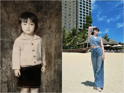 Bé gái đáng yêu này giờ đã là nữ nghệ sĩ kỳ cựu Việt Nam, từng đi thi Hoa hậu cùng chị gái