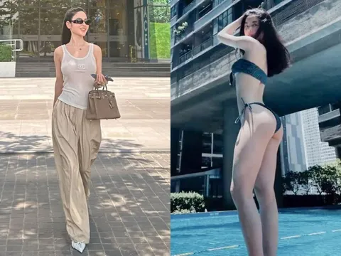 Hot girl Hà thành khoe dáng "bốc lửa" sau sinh con với chồng cầu thủ, 26 tuổi xài đồ hiệu ngập tràn, xách túi 500 triệu