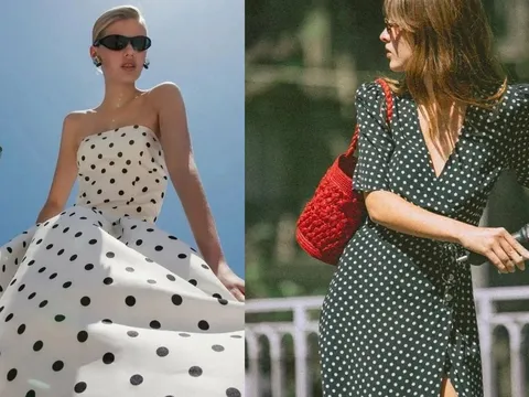 Váy chấm bi trở lại mạnh mẽ: Bí quyết diện họa tiết kinh điển mà không lo lỗi mốt