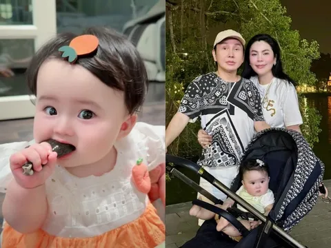 Hoa hậu Phương Lê tập cho con gái NSƯT Vũ Luân nếm thức ăn, bé Lương Bình Thụy Yên chưa mọc răng đã háu ăn