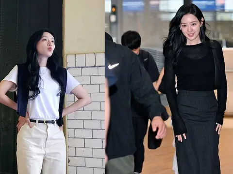 Không cần diện đồ cầu kỳ, Kim Ji Won vẫn luôn nổi bật nhờ gu thời trang tối giản đầy khí chất