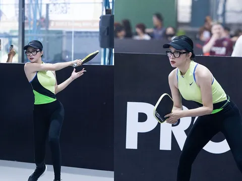Vừa đăng quang MGI All-Stars, Hương Giang “khản giọng” vẫn cầm vợt đấu giải Pickleball
