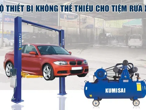 Trọn bộ thiết bị cầu nâng, máy nén khí cho Gara ô tô xe máy