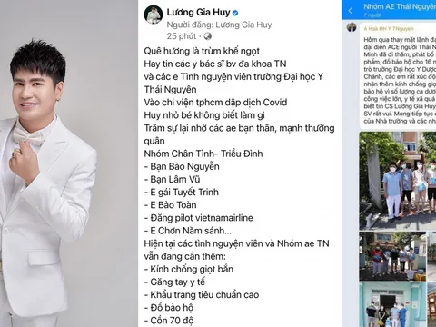 Hồ Chí Minh: Ca sĩ Lương Gia Huy vận động  các MTQ cùng nhau “hỗ trợ” thiết bị y tế chống dịch.