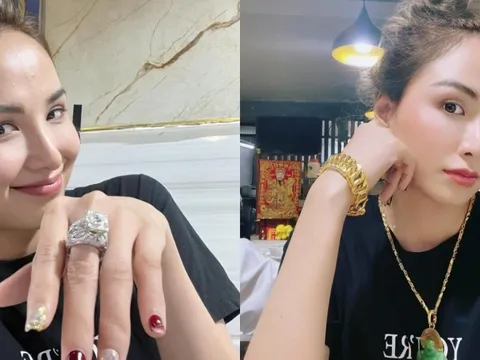 'Hoa hậu thị phi' Diễm Hương khiến CDM lóa mắt với màn khoe vàng, khoe kim cương lấp lánh