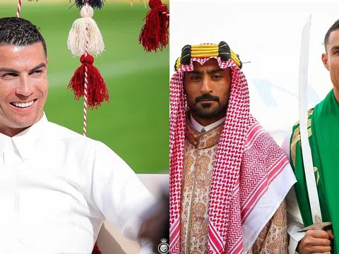 Ronaldo vừa ngầu vừa đẹp trai trong trang phục truyền thống của Saudi Arabia