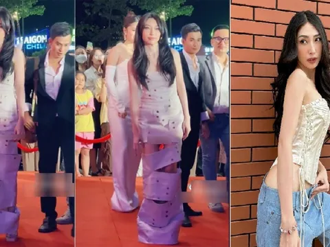 Video: Khổng Tú Quỳnh gây chú ý bởi chiếc váy độc lạ, mỗi khi di chuyển mà thấy khổ quá