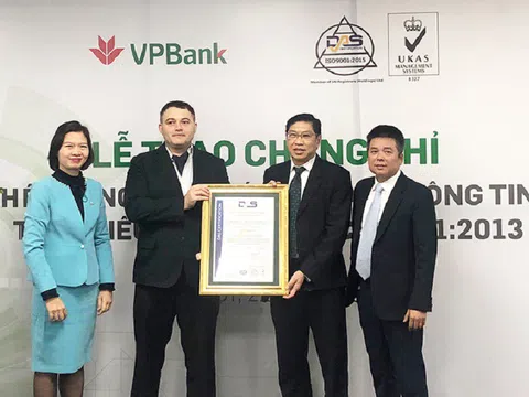 VPBank được cấp chứng chỉ ISO/IEC 27001:2013 về An toàn thông tin