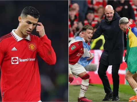 'Bạn thân' Ronaldo chỉ trích màn ăn mừng của HLV Ten Hag trong ngày MU vô địch Carabao Cup