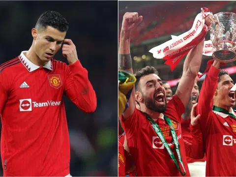 Ronaldo 'hối hận' vì không nhận được huy chương trong ngày MU vô địch Carabao Cup