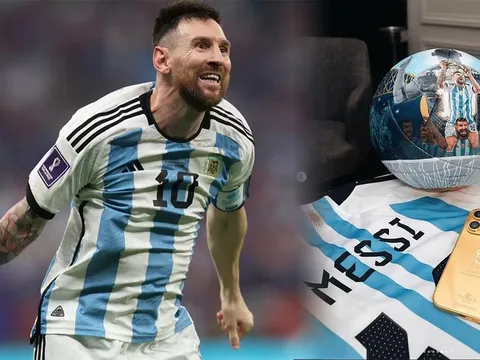 Chiêm ngưỡng vẻ đẹp của 35 chiếc iPhone mạ vàng Messi mua tặng đồng đội
