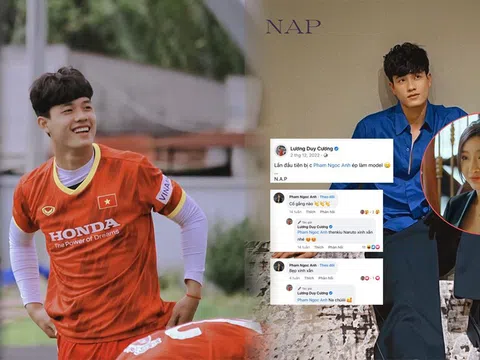 Trung vệ U23 Việt Nam thân mật với diễn viên trong phim 'Đừng nói khi yêu'