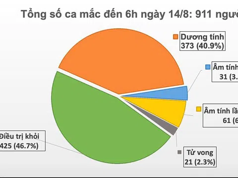 Thêm 6 ca mắc mới COVID-19, Việt Nam có 911 bệnh nhân