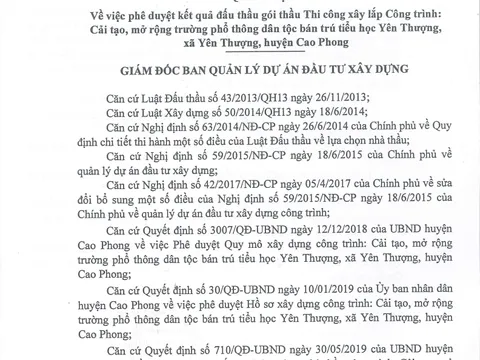 Cao Phong (Hòa Bình): Công ty Trường Sơn CP được ưu ái trúng thầu dù chất lượng thi công có vấn đề