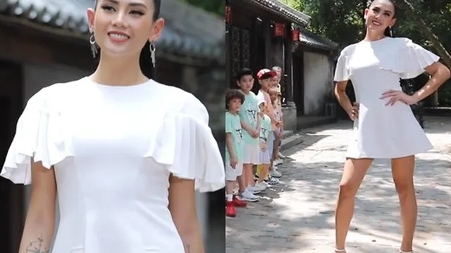 Võ Hoàng Yến hoá thân thành “bé Yến 20 năm trước" hướng dẫn catwalk cho các thí sinh nhí