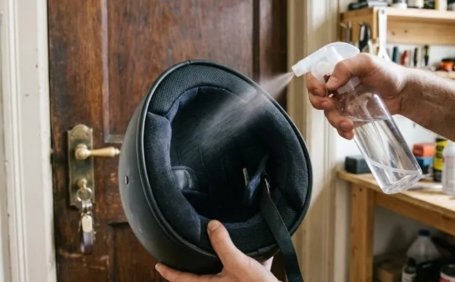 Mẹo làm sạch, khử mùi hôi của mũ bảo hiểm, không cần tháo rời