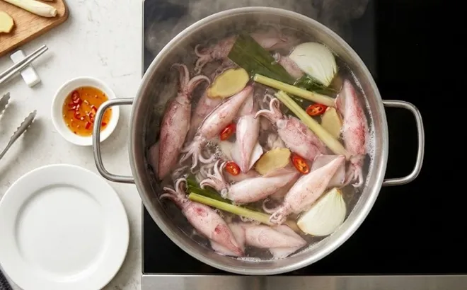 Cách luộc mực ngọt thịt, không tanh, không dai